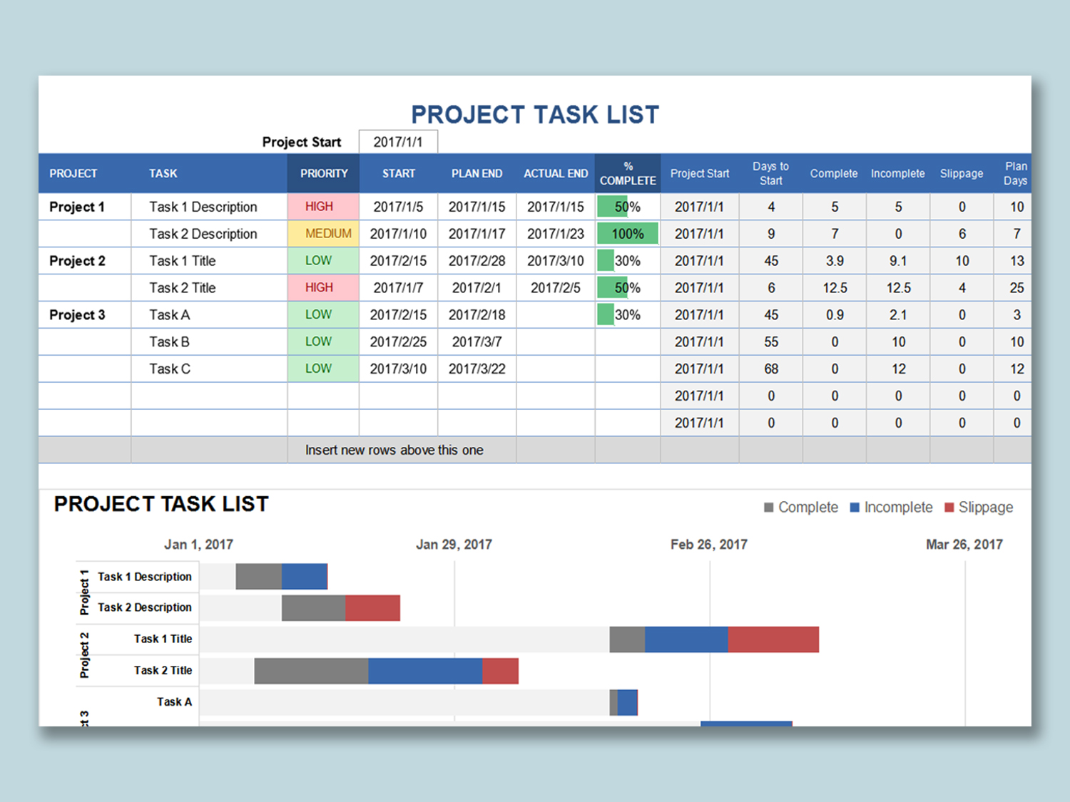 Detail Project Task List Template Excel Nomer 5