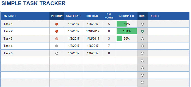 Detail Project Task List Template Excel Nomer 45