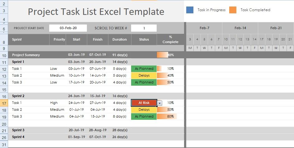 Detail Project Task List Template Excel Nomer 6