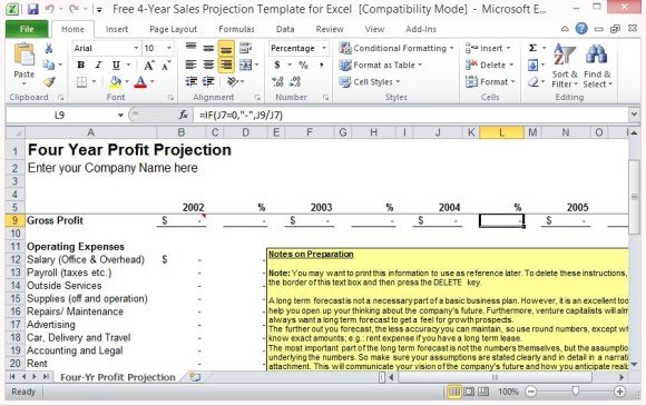 Detail Projection Spreadsheet Template Nomer 18