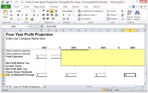 Detail Projection Spreadsheet Template Nomer 33