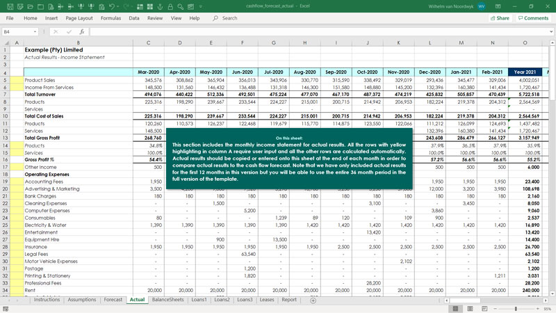 Detail Projection Spreadsheet Template Nomer 34