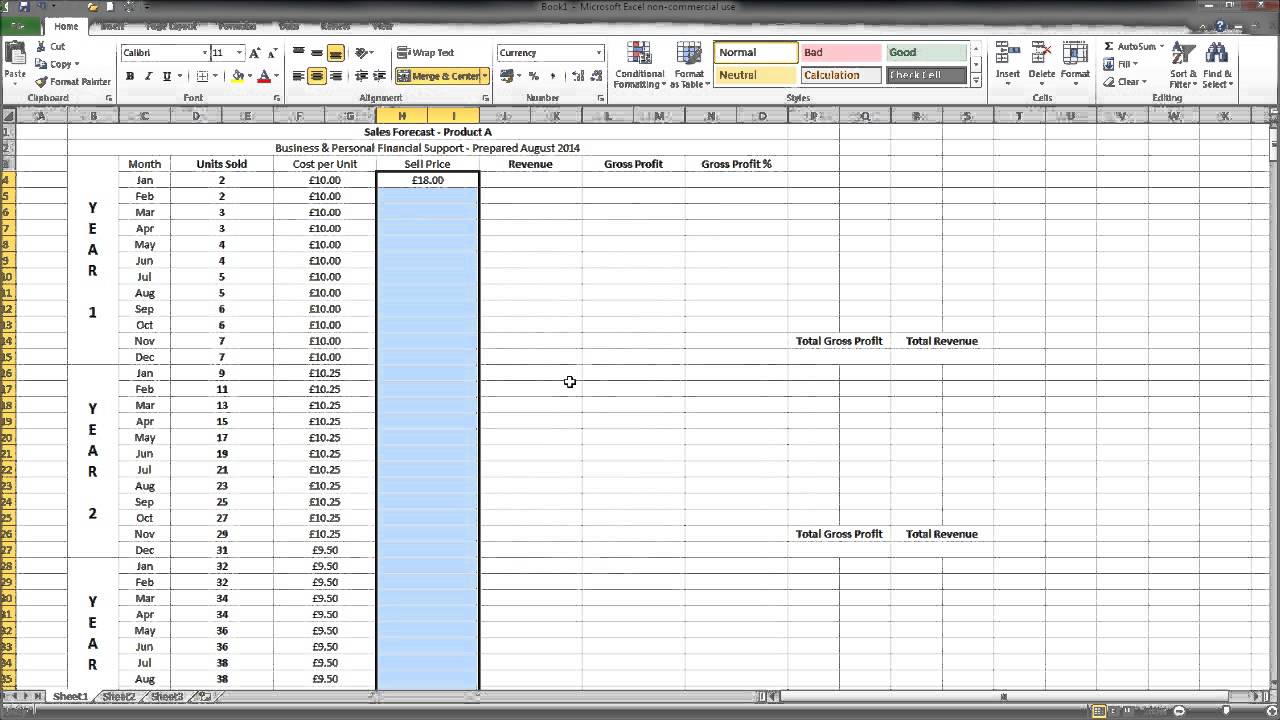 Detail Projection Spreadsheet Template Nomer 36