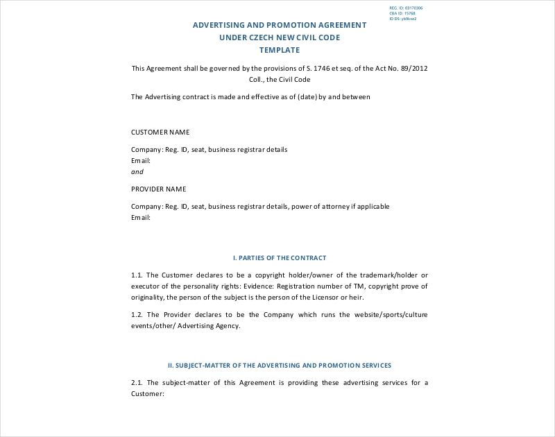 Detail Promotion Agreement Template Nomer 2