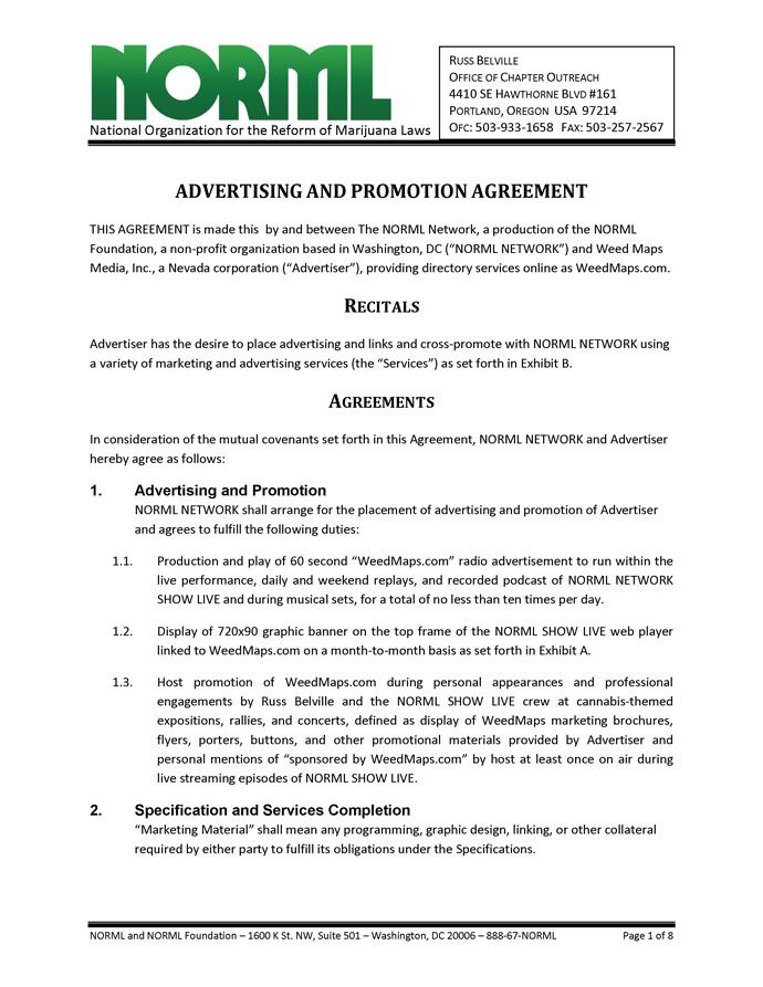 Detail Promotion Agreement Template Nomer 7