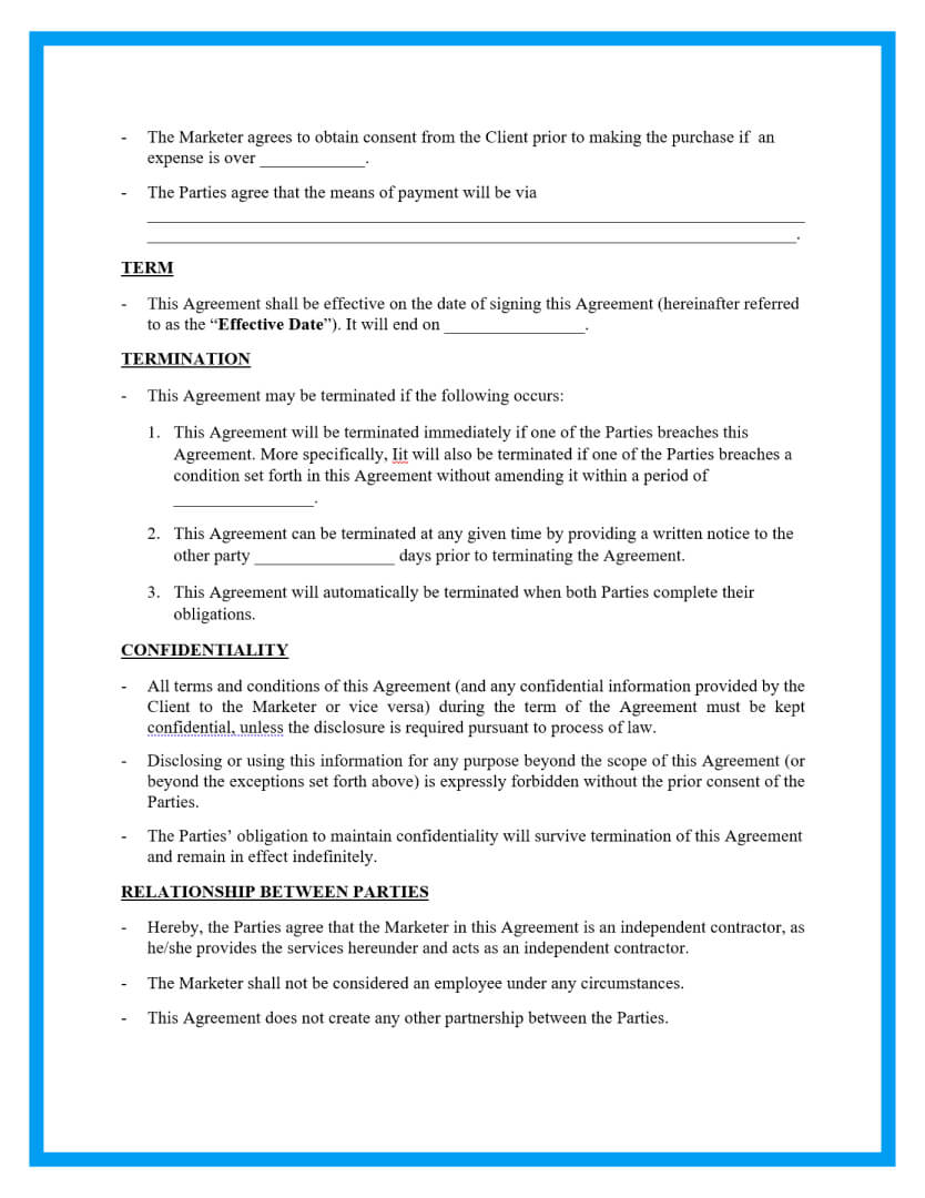 Detail Promotion Agreement Template Nomer 9