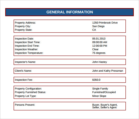 Detail Property Inspection Report Template Nomer 39