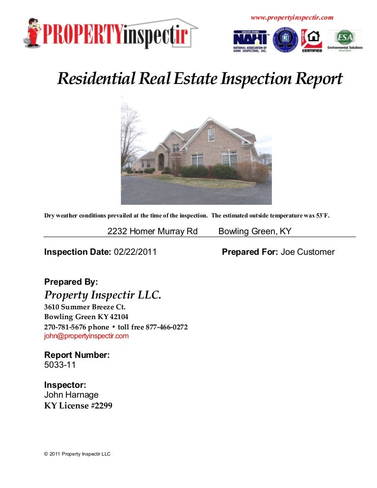 Detail Property Inspection Report Template Nomer 45