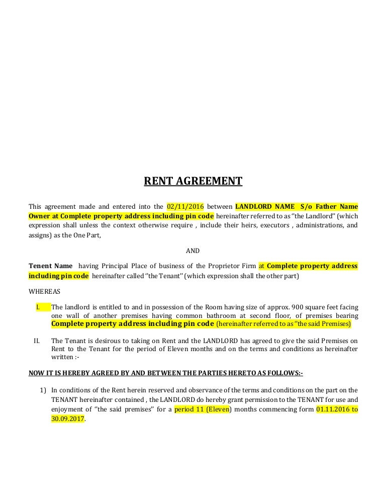 Detail Property Rental Agreement Template Nomer 43