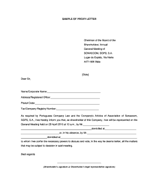 Detail Proxy Letter Template Nomer 2