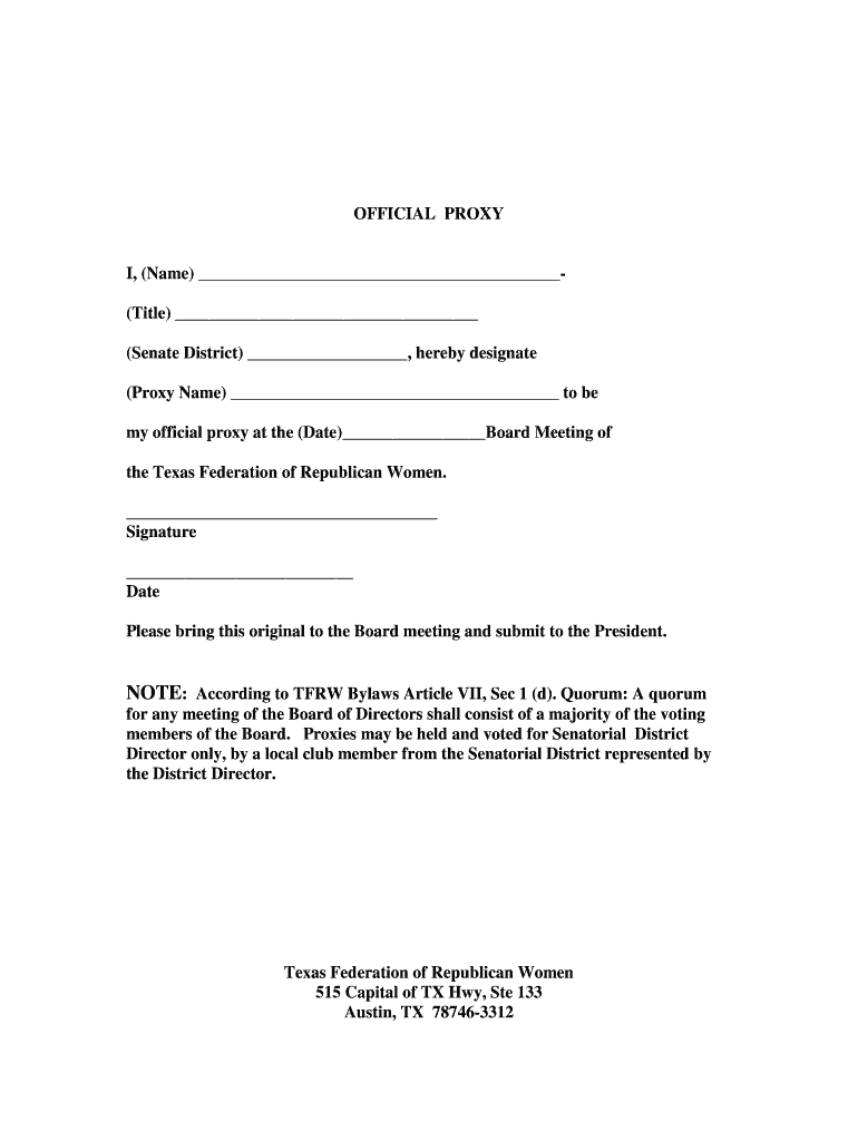 Detail Proxy Letter Template Nomer 15