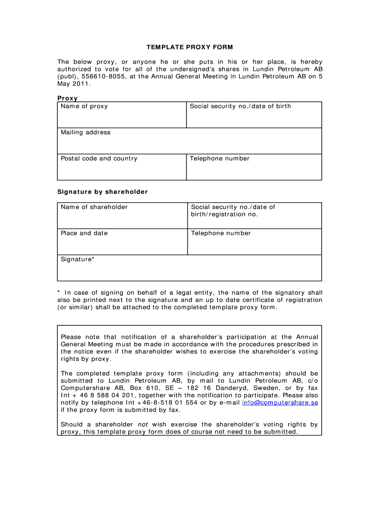 Detail Proxy Letter Template Nomer 20