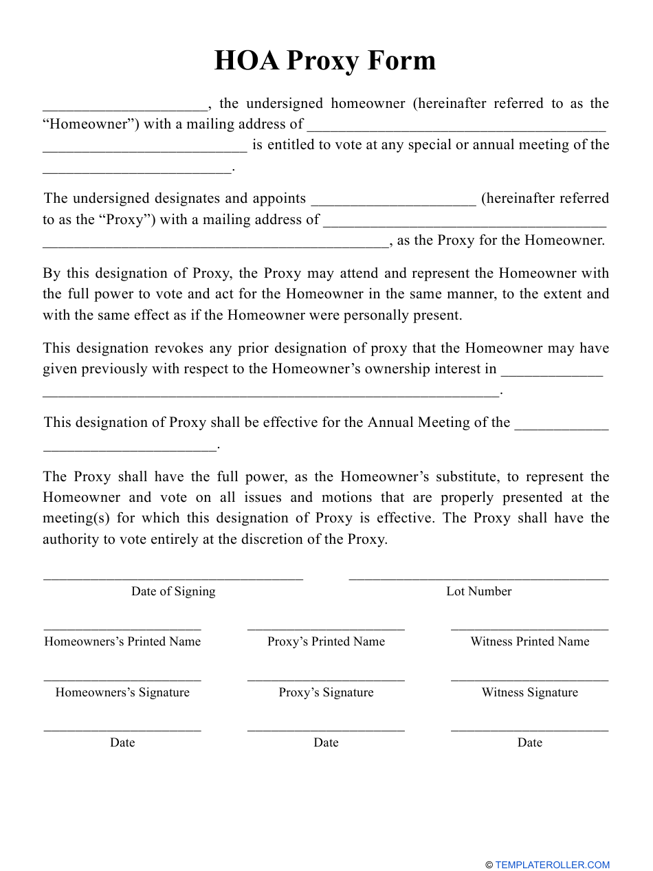Detail Proxy Letter Template Nomer 4
