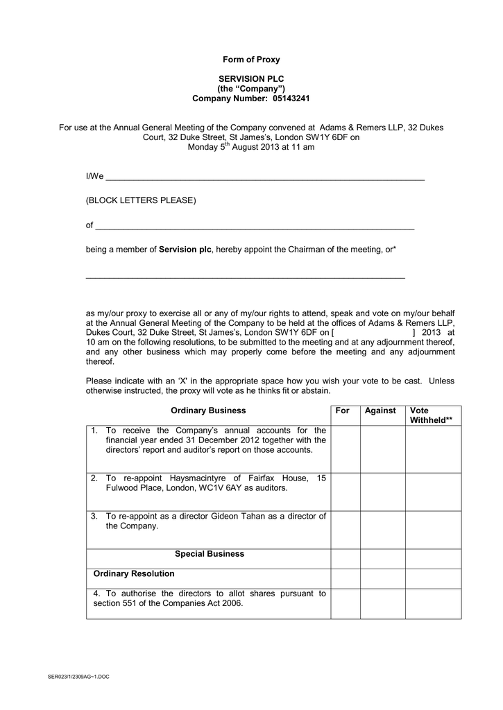Detail Proxy Letter Template Nomer 41