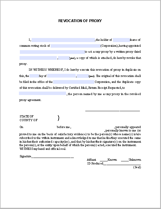 Detail Proxy Letter Template Nomer 47