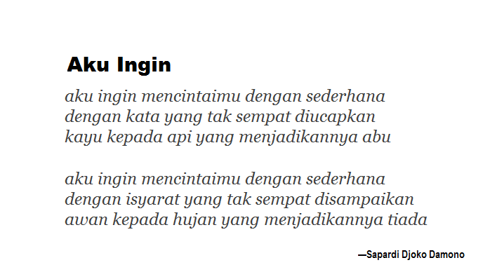 Detail Puisi Aku Ingin Sapardi Nomer 11