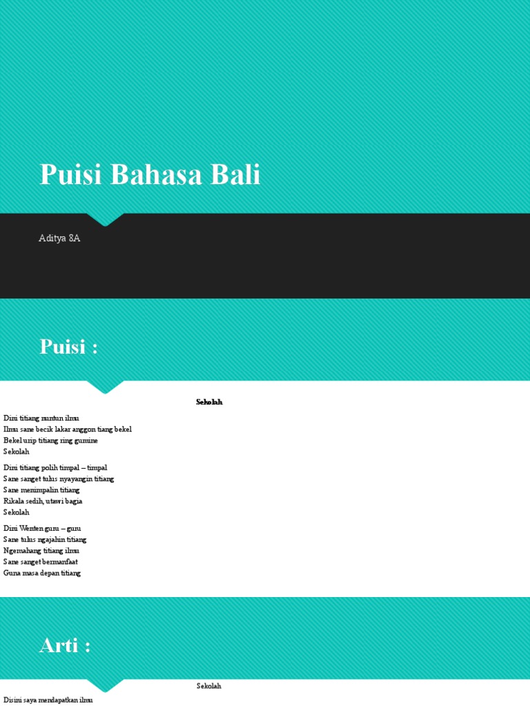 Detail Puisi Bahasa Bali Tentang Sekolah Nomer 31