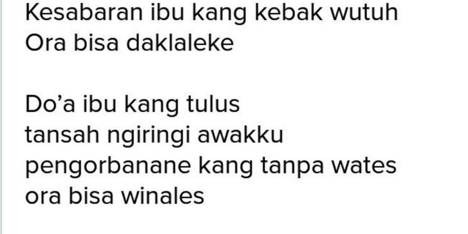 Detail Puisi Bahasa Jawa Singkat Nomer 11