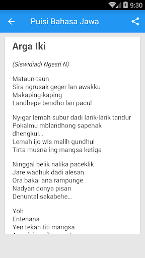 Detail Puisi Bahasa Jawa Singkat Nomer 8