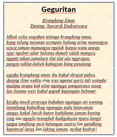 Detail Puisi Bahasa Jawa Tentang Pahlawan Nomer 46