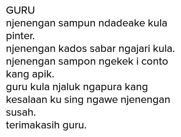 Detail Puisi Bahasa Jawa Tentang Pendidikan Nomer 10