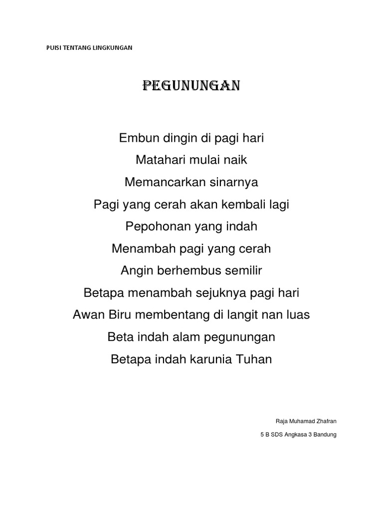 Detail Puisi Bahasa Sunda Tentang Alam Nomer 11