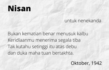 Detail Puisi Beserta Pengarangnya Nomer 19