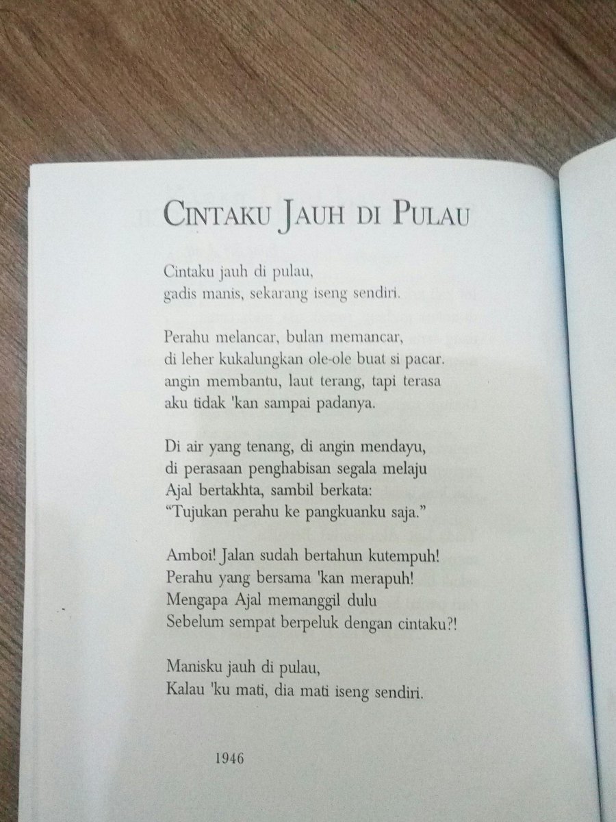 Detail Puisi Cintaku Jauh Di Pulau Nomer 3