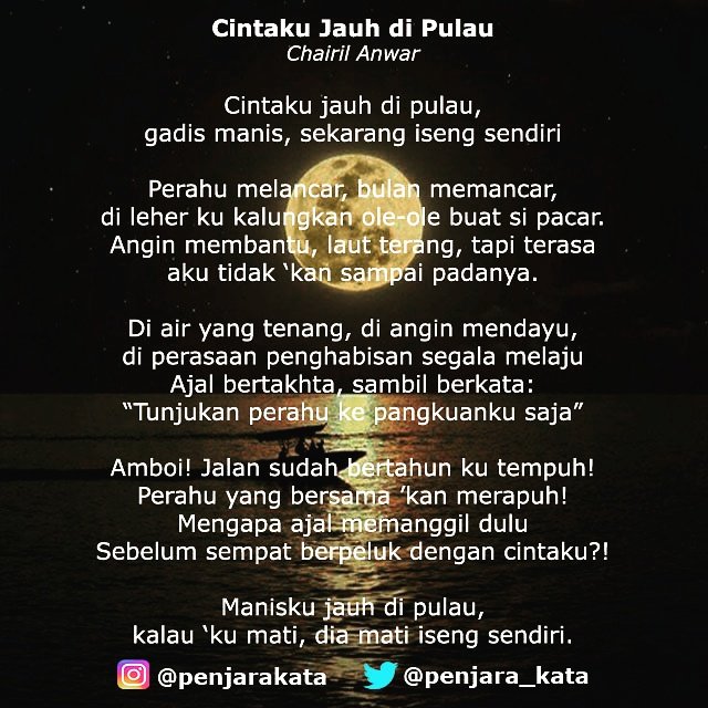 Detail Puisi Cintaku Jauh Di Pulau Nomer 6