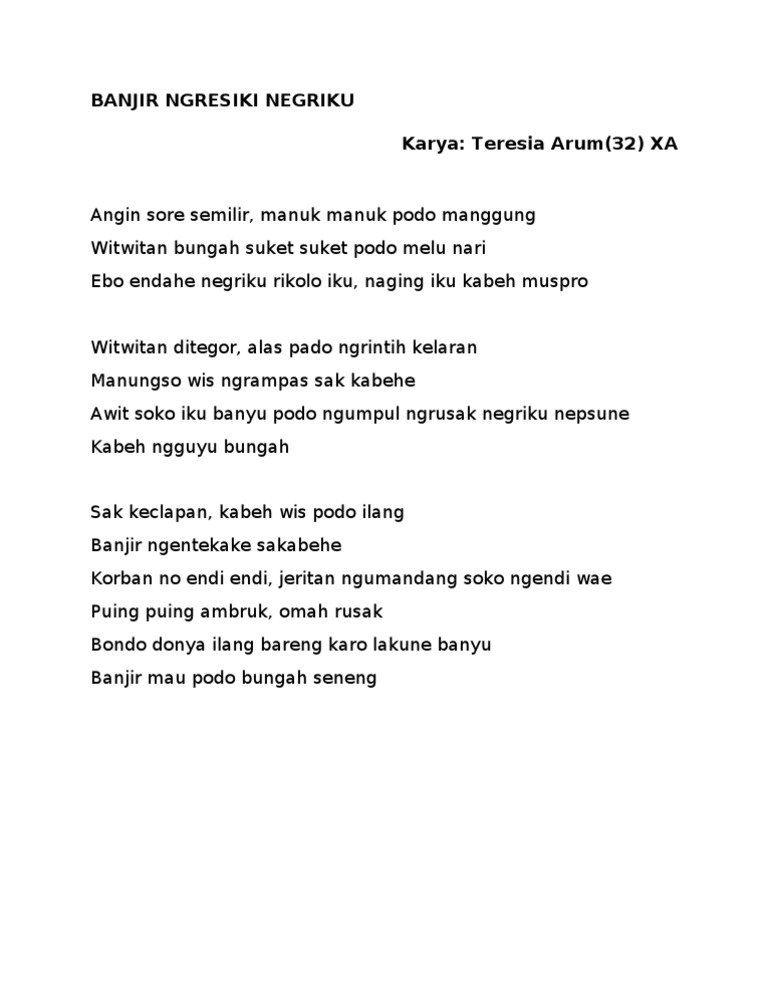 Detail Puisi Dalam Bahasa Jawa Nomer 24