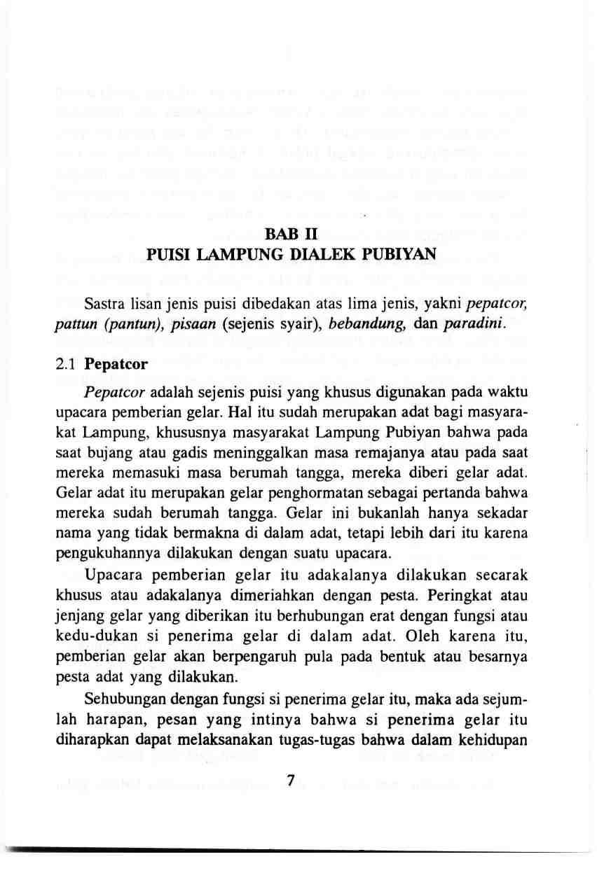 Detail Puisi Dalam Bahasa Lampung Nomer 47