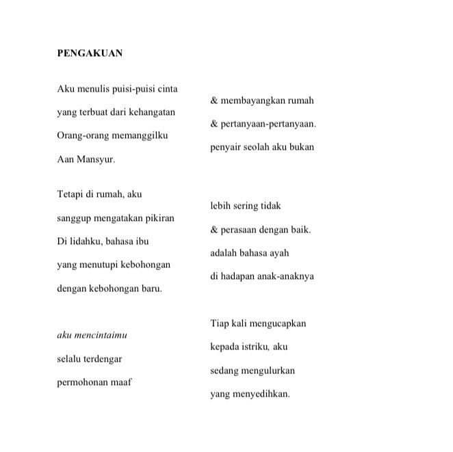 Detail Puisi Dalam Bahasa Makassar Nomer 18