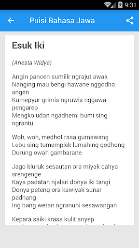 Detail Puisi Geguritan Bahasa Jawa Nomer 2