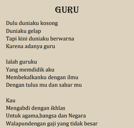 Detail Puisi Guru Untuk Anak Tk Nomer 35