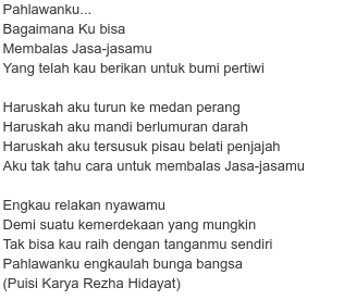 Detail Puisi Ibu Kartini 3 Bait Nomer 40