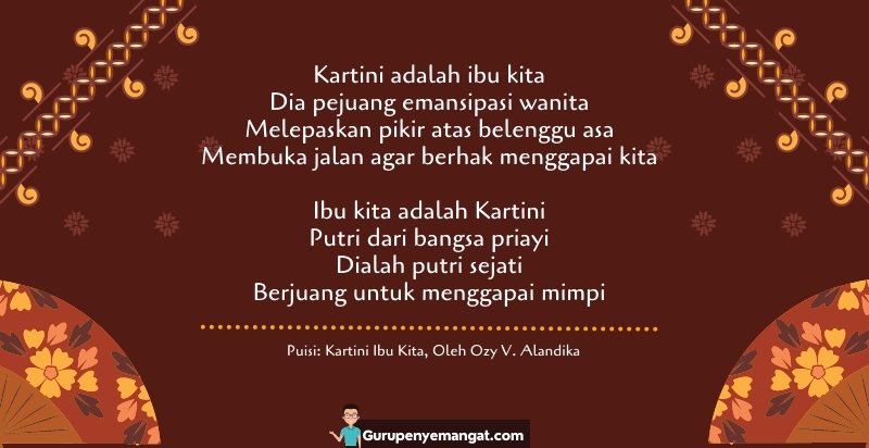 Detail Puisi Kartini Anak Sd Nomer 7