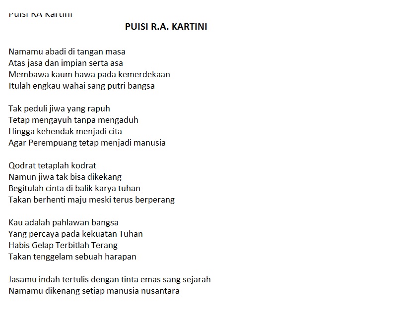 Detail Puisi Karya Ra Kartini Nomer 5