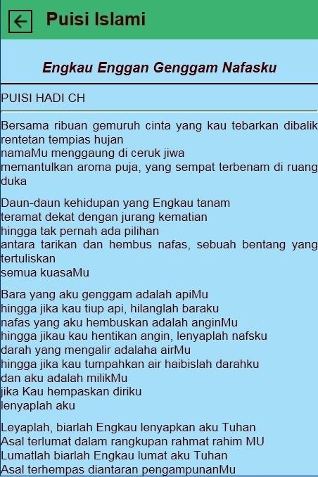 Detail Puisi Kehidupan Islami Nomer 19