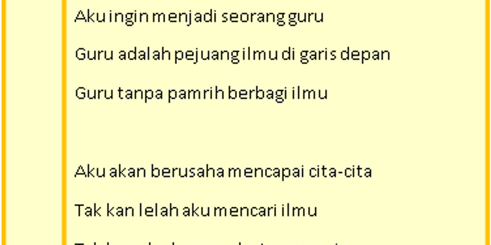 Detail Puisi Mencapai Cita Cita Nomer 18