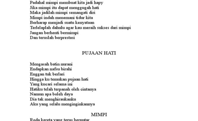 Detail Puisi Menggapai Mimpi Nomer 34