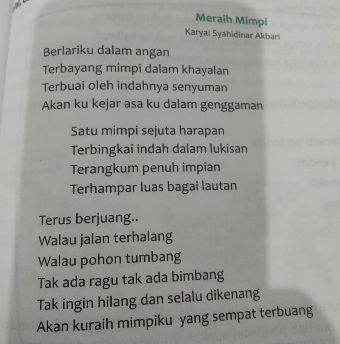 Detail Puisi Menggapai Mimpi Nomer 5