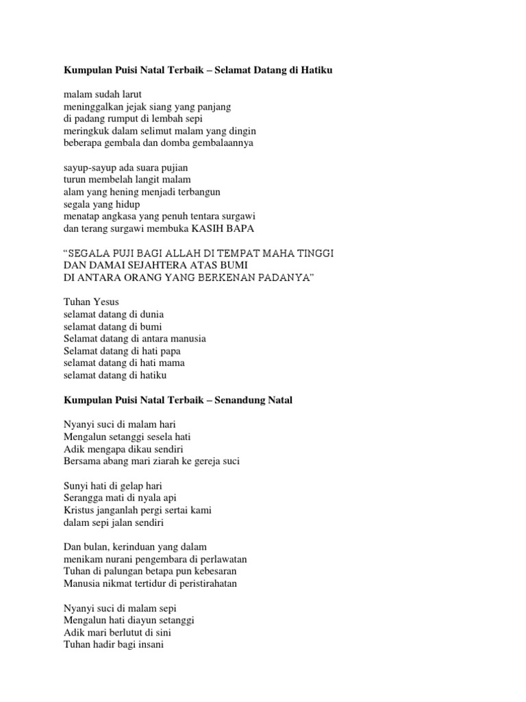 Detail Puisi Natal Untuk Anak Nomer 6