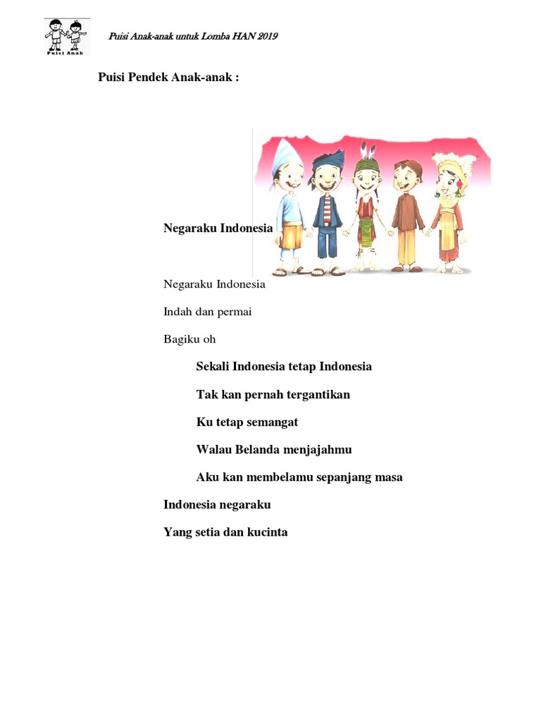 Detail Puisi Pendek Untuk Anak Anak Nomer 16