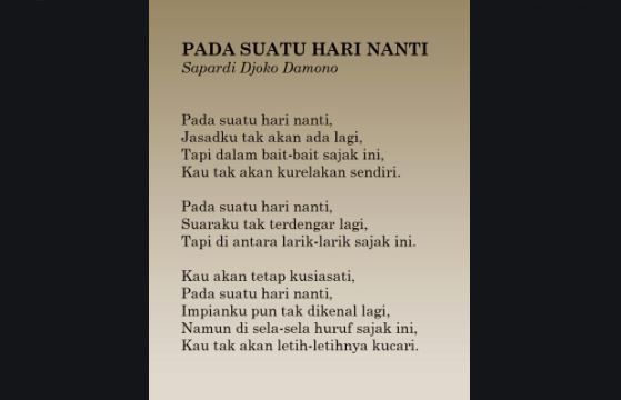 Detail Puisi Sapardi Djoko Nomer 5