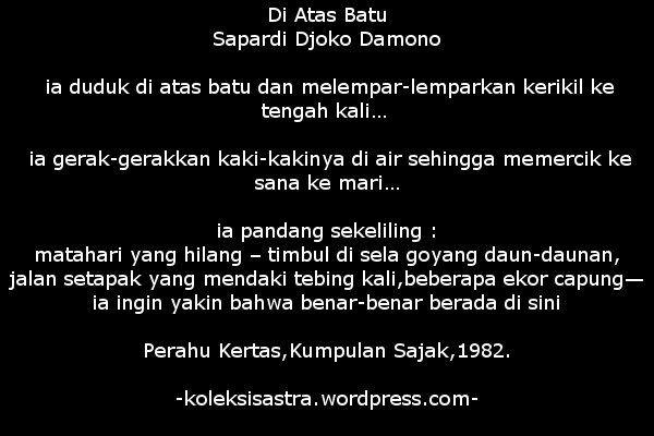 Detail Puisi Sapardi Djoko Damono Perahu Kertas Nomer 16