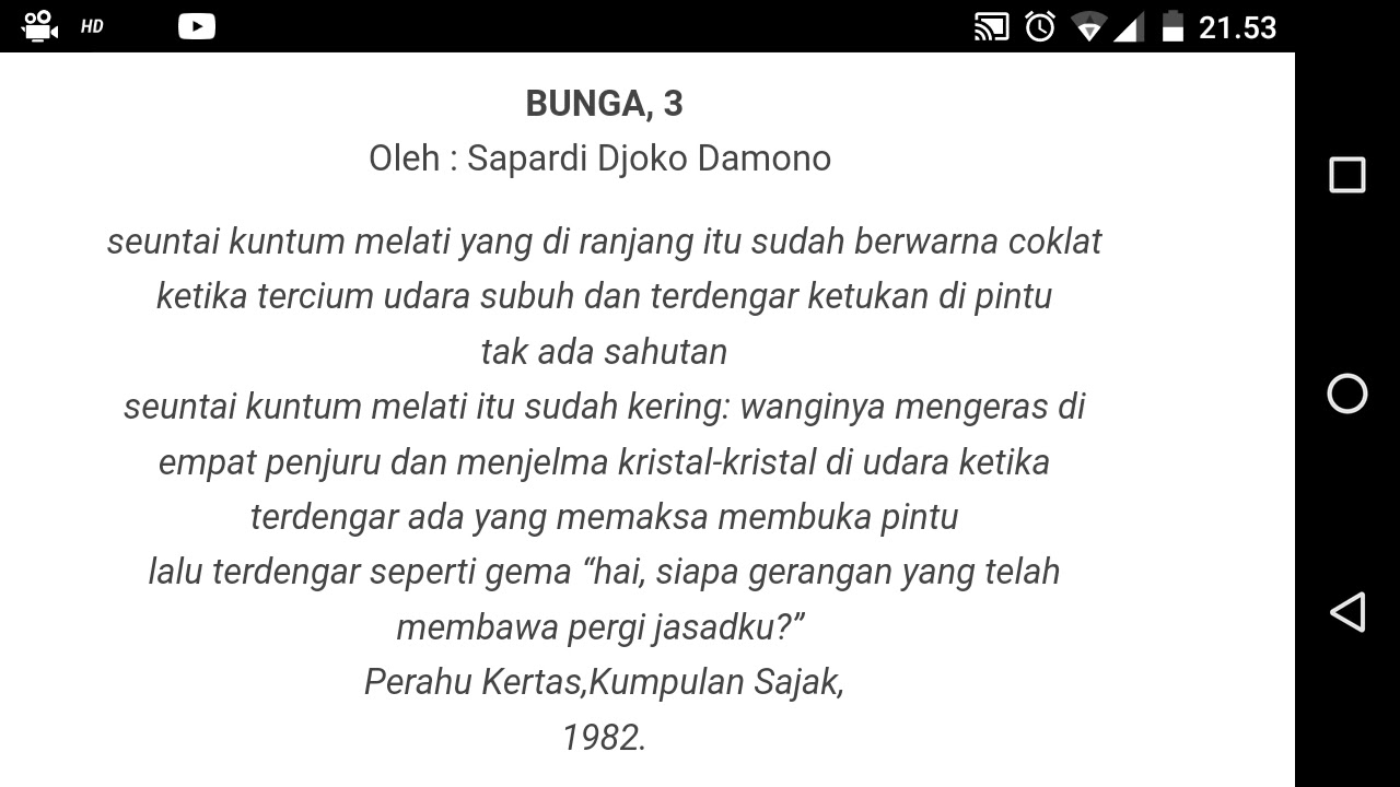 Detail Puisi Sapardi Djoko Damono Perahu Kertas Nomer 49