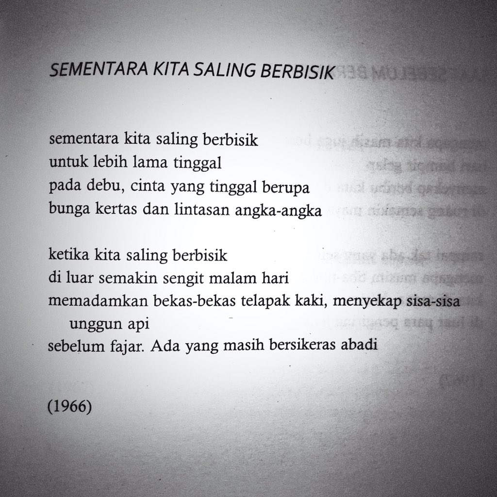 Detail Puisi Sapardi Djoko Damono Tentang Cinta Nomer 38