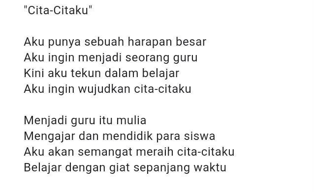 Detail Puisi Tentang Cita Cita Dan Harapan Nomer 10