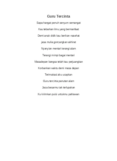 Detail Puisi Tentang Guru Untuk Anak Tk Nomer 4