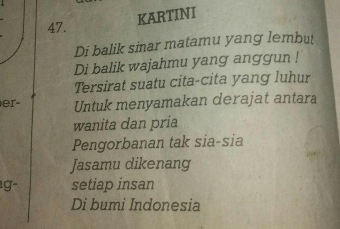 Detail Puisi Tentang Kartini Nomer 28